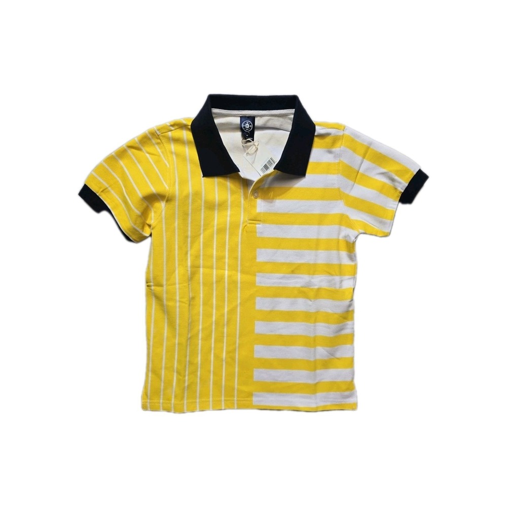 Beachcombers Kids Boys Polo Shirt  S 7-8 Nautical Yellow  Striped